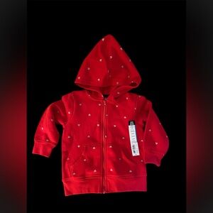 Okie Dokie Heart Zip Up Hooded Sweat Jacket